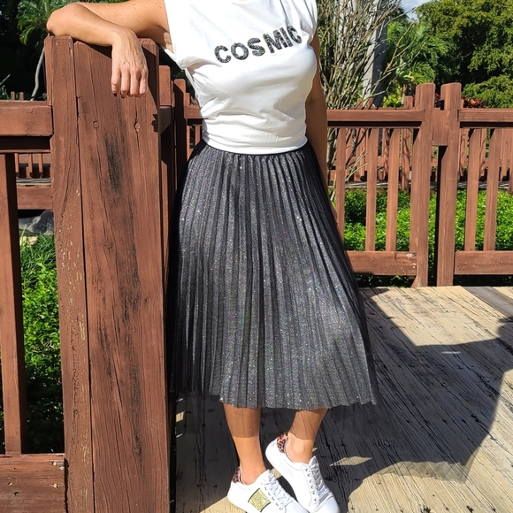 Pleated Maxi Skirt Elastic Waistband - Picture 5 of 5